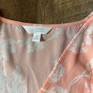 Women's Lauren Conrad Floral Wrap Dress, Size M, Peach & White Clearance